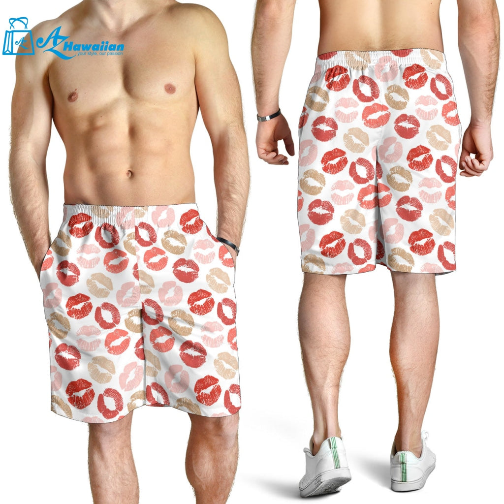 Lips Pattern Print Design 04 Men Shorts