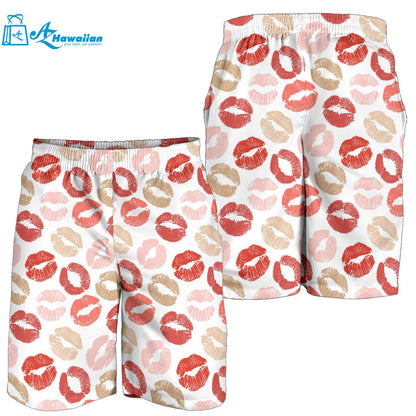 Lips Pattern Print Design 04 Men Shorts