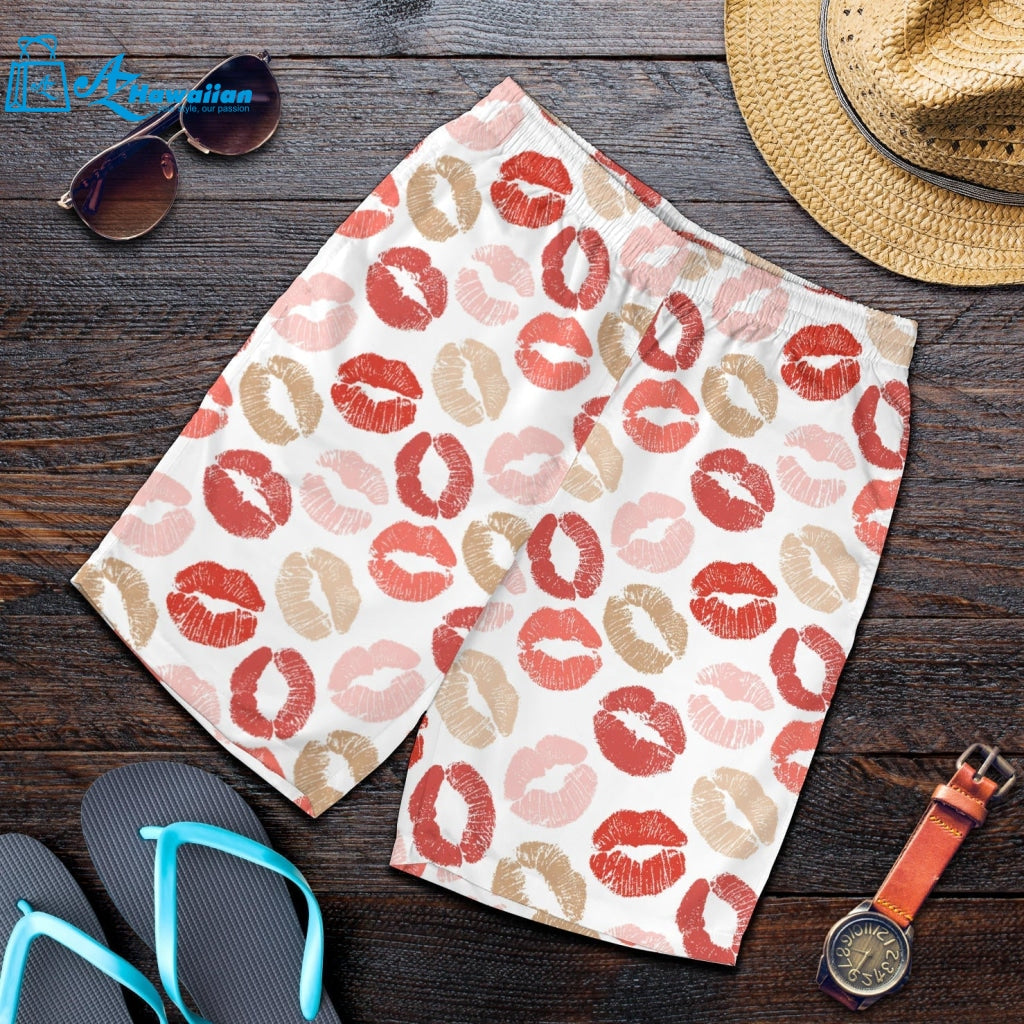 Lips Pattern Print Design 04 Men Shorts