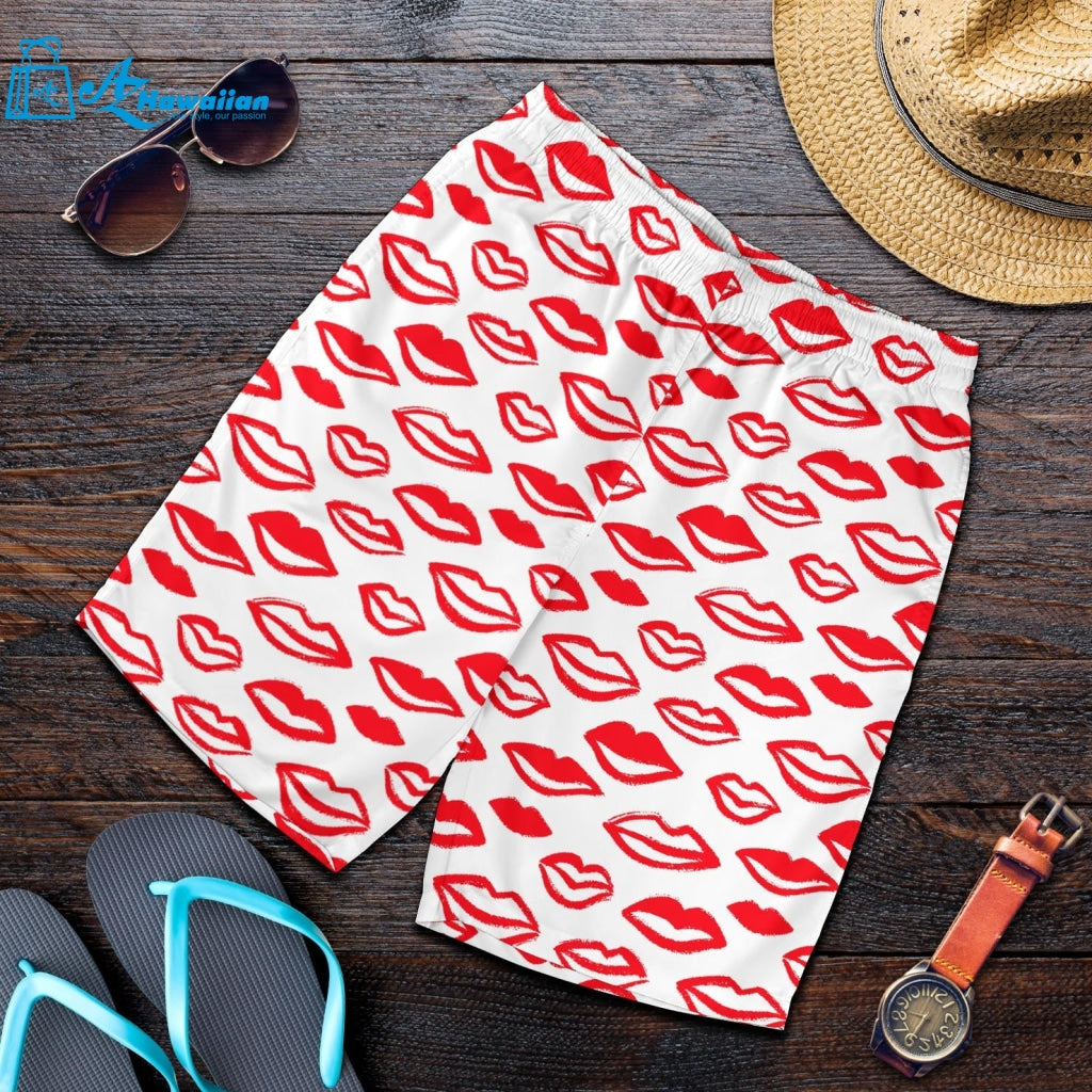 Lips Pattern Print Design 05 Men Shorts