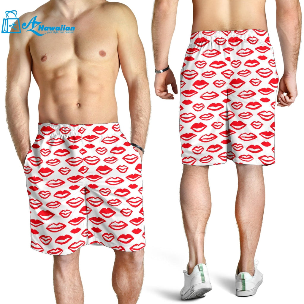 Lips Pattern Print Design 05 Men Shorts