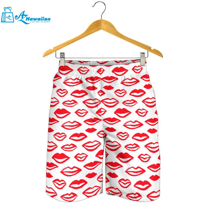 Lips Pattern Print Design 05 Men Shorts