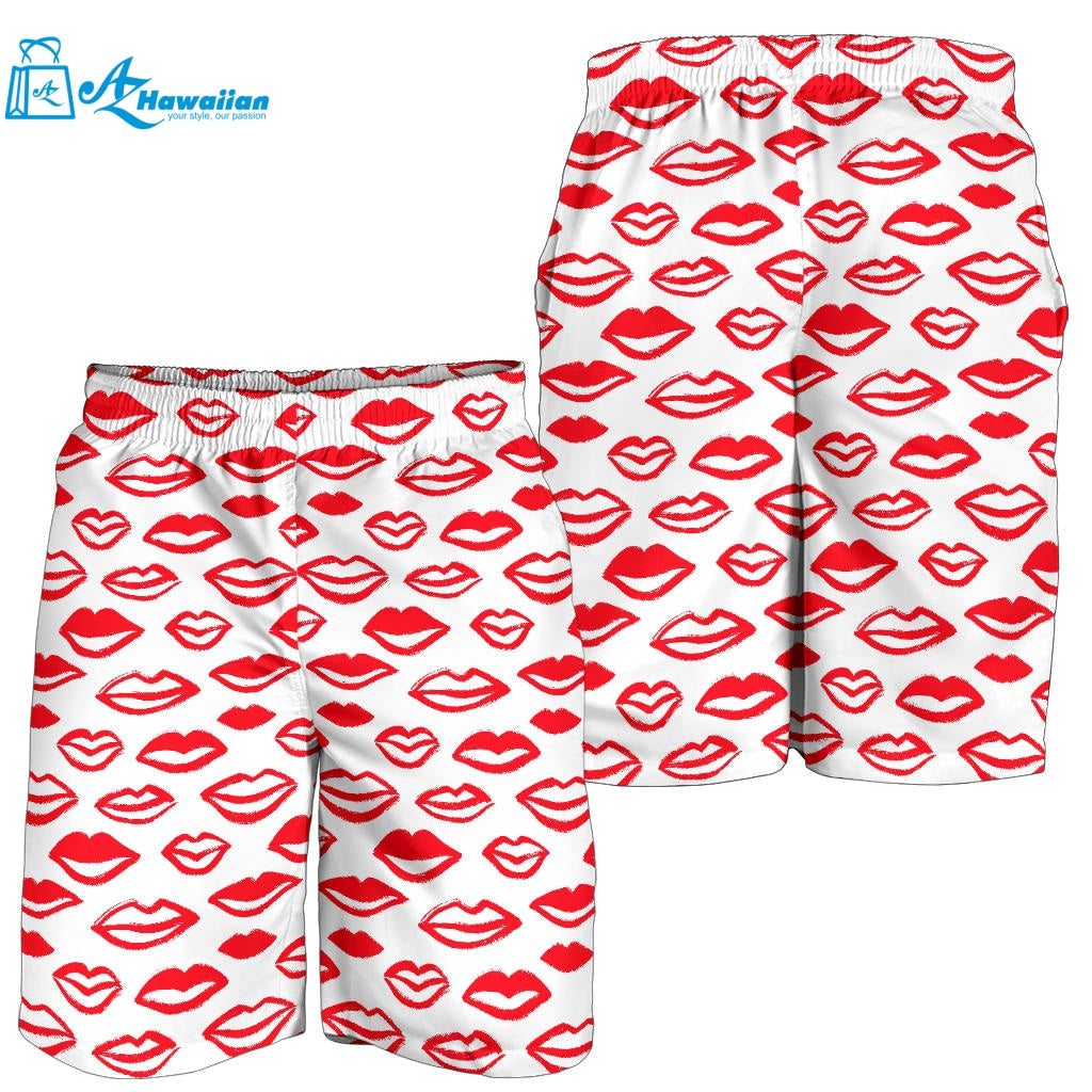 Lips Pattern Print Design 05 Men Shorts