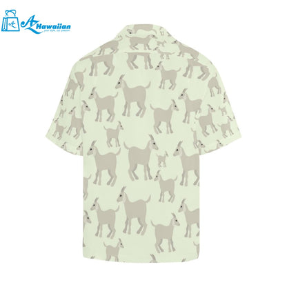 Little Young Goat Pattern Mens All Over Print Hawaiian Shirt