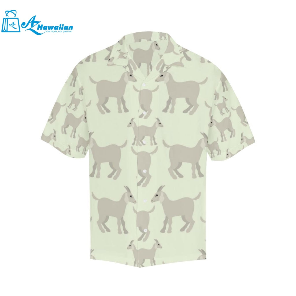 Little Young Goat Pattern Mens All Over Print Hawaiian Shirt