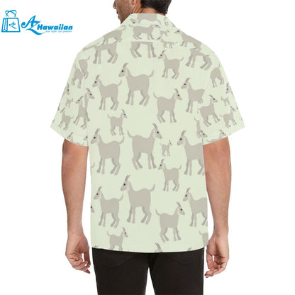 Little Young Goat Pattern Mens All Over Print Hawaiian Shirt