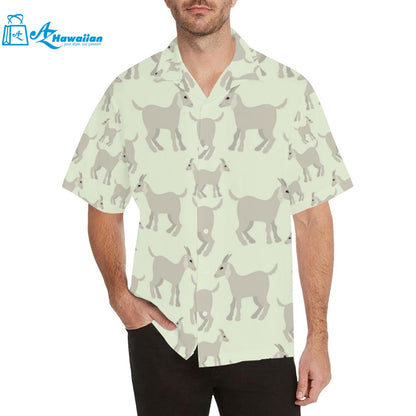 Little Young Goat Pattern Mens All Over Print Hawaiian Shirt