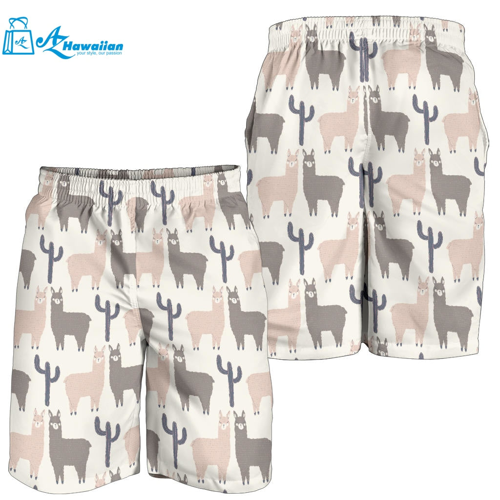 Llama Alpaca Pattern Men Shorts