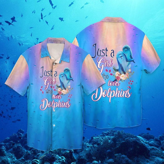 Love Dolphin Just A Girl Who Loves Dolphins For Men And Women Graphic Print Short Sleeve 