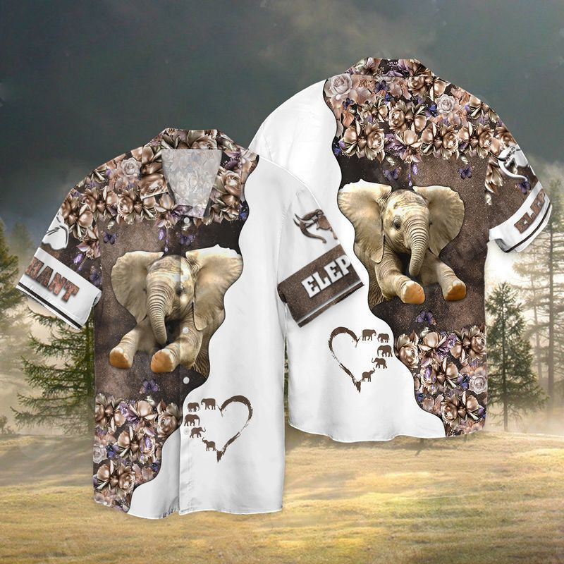 Love Elephant 2 For Men And Women Graphic Print Short Sleeve 