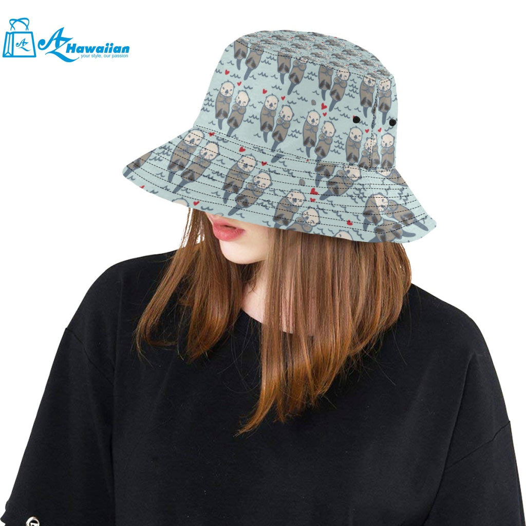 Lovely Sea Otter Pattern Unisex Bucket Hat