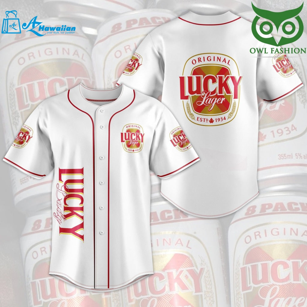 Lucky Lager Baseball Jersey Shirt