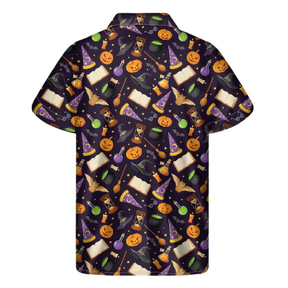 Magic Wizard Pattern Print Mens Short Sleeve Shirt Hawaiian