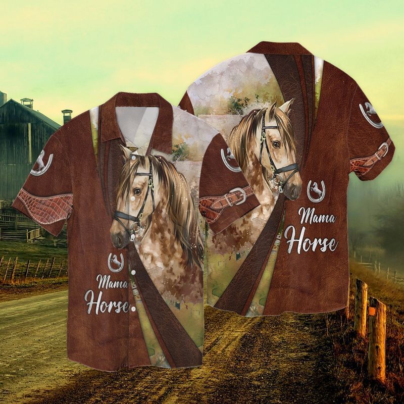 Mama Horse For Men And Women Graphic Print Short Sleeve 