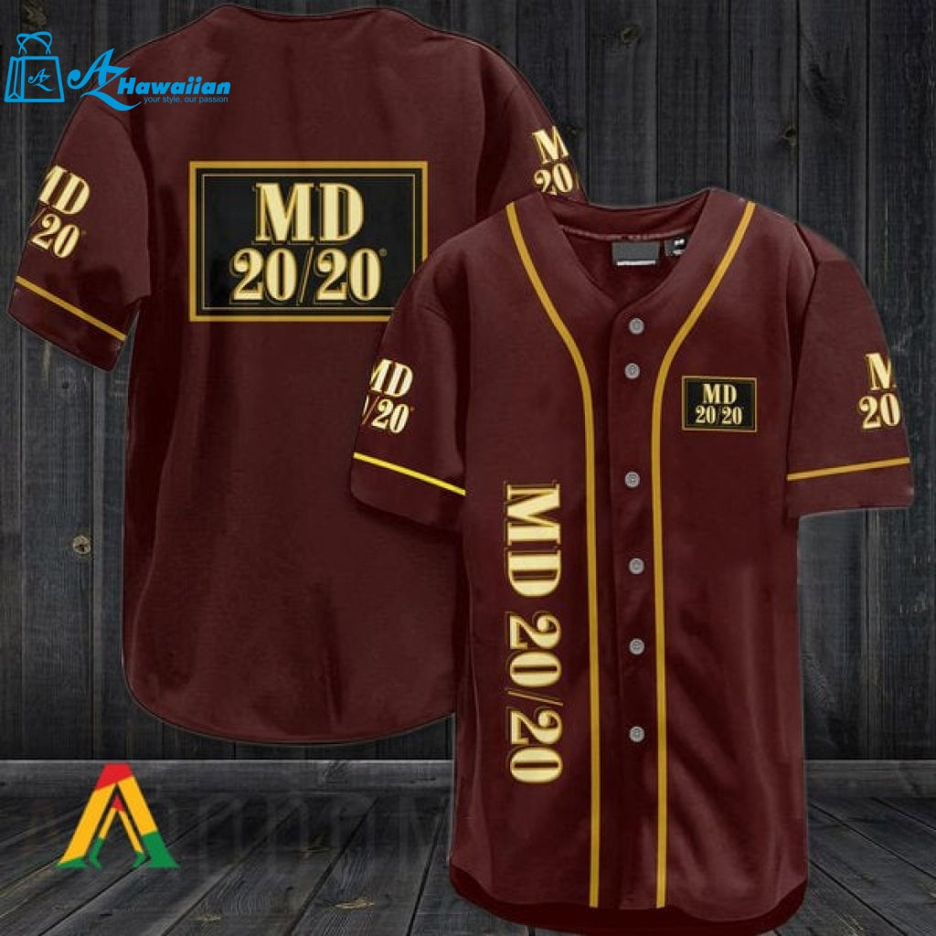 Maroon MD 20/20 Wines Baseball Jersey