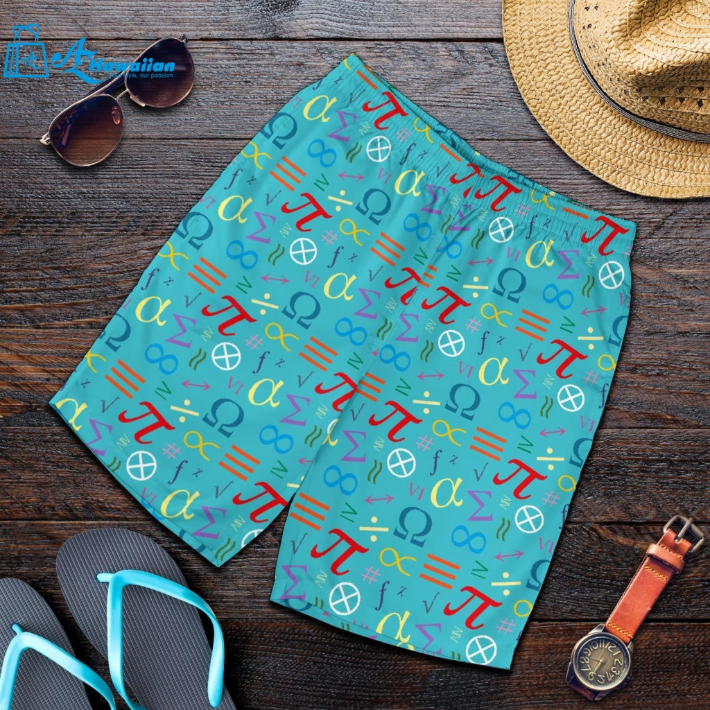 Math Pattern Print Design 02 Men Shorts