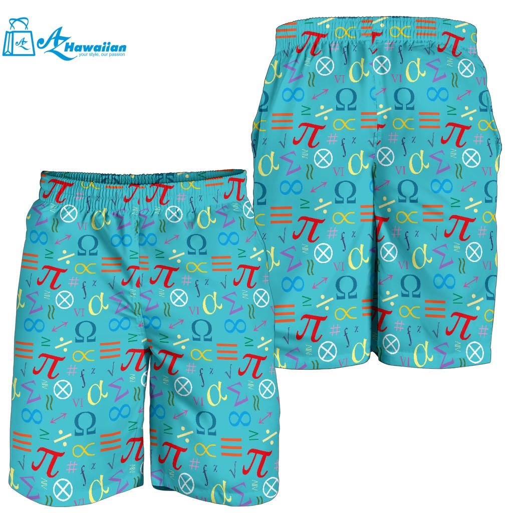 Math Pattern Print Design 02 Men Shorts