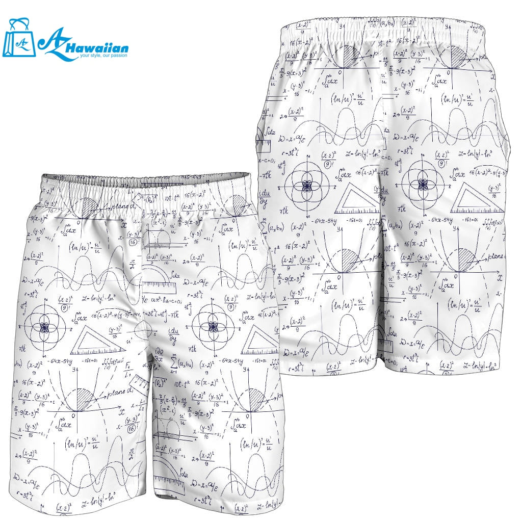 Math Pattern Print Design 03 Men Shorts