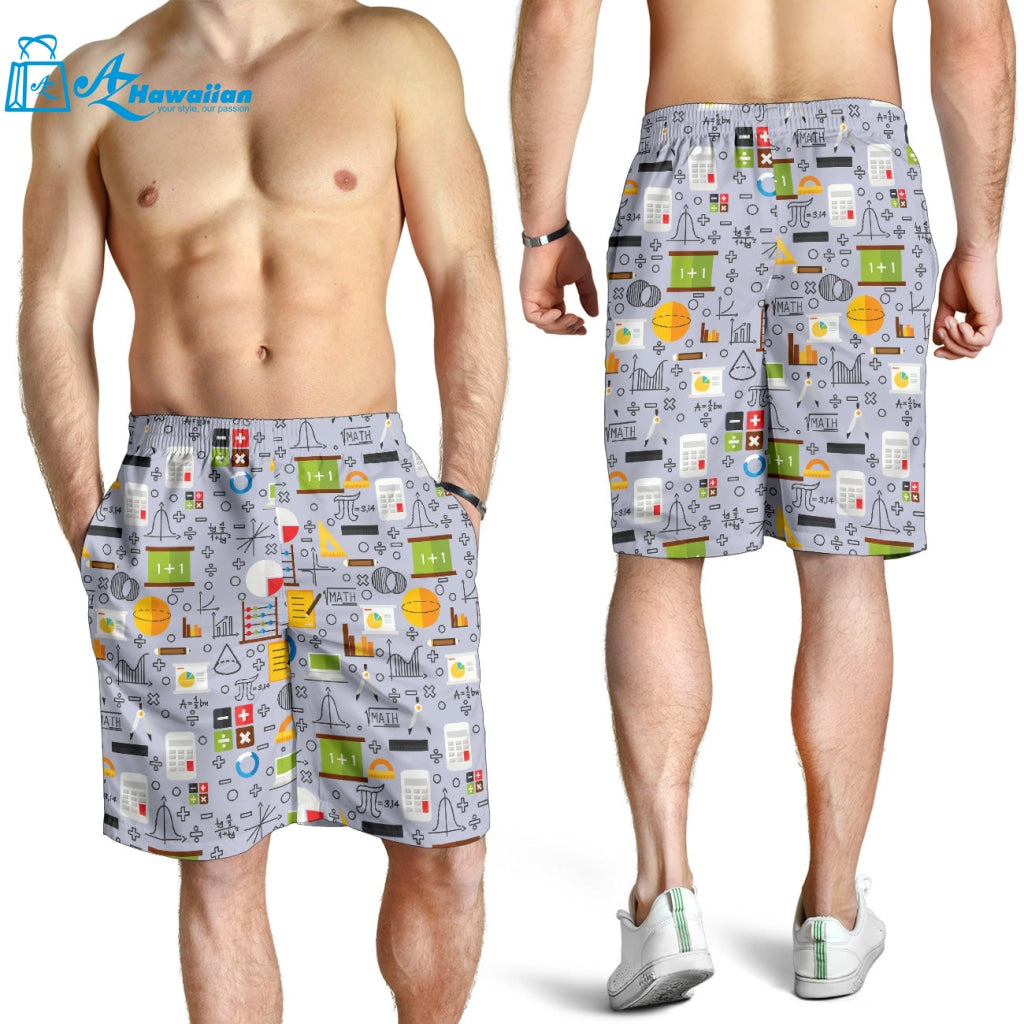 Math Pattern Print Design 04 Men Shorts