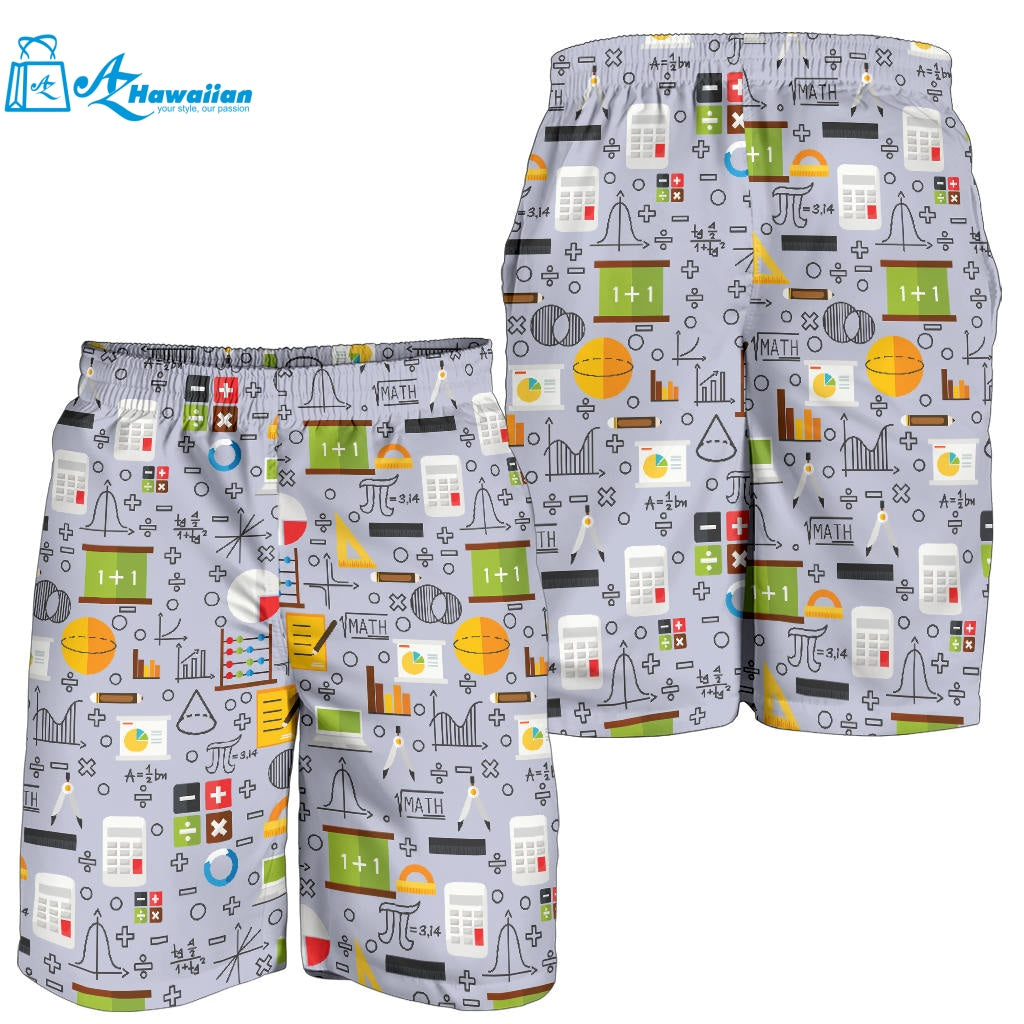 Math Pattern Print Design 04 Men Shorts