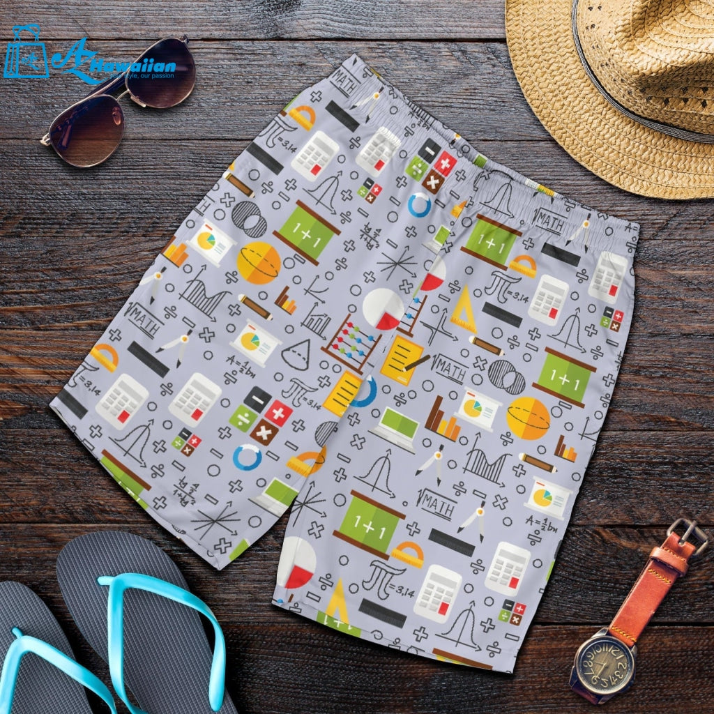 Math Pattern Print Design 04 Men Shorts