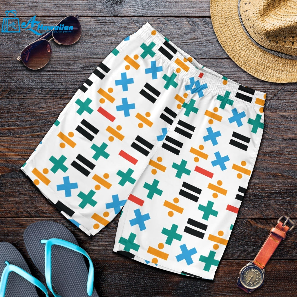 Math Pattern Print Design 05 Men Shorts