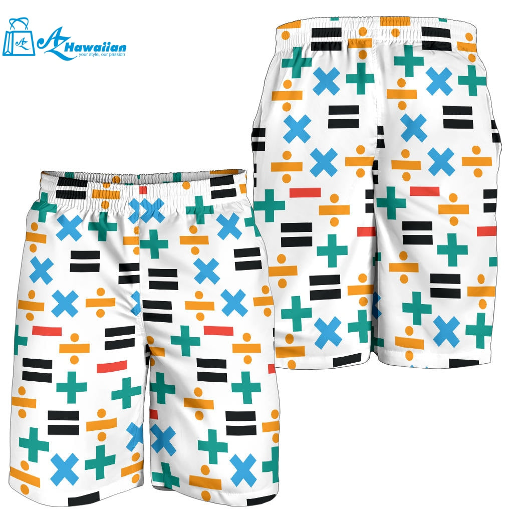 Math Pattern Print Design 05 Men Shorts