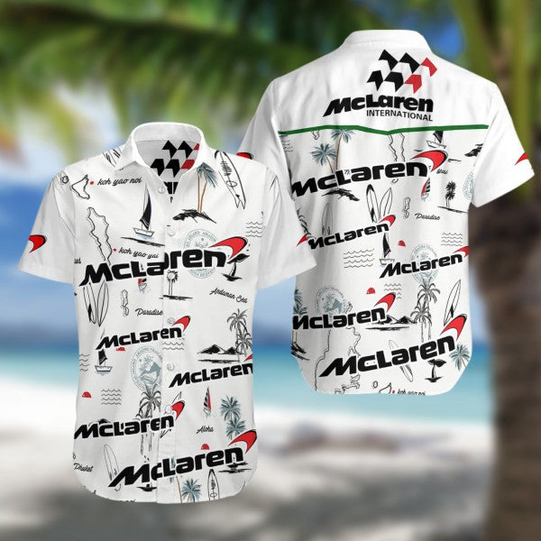 McLaren ,McLaren Summer Fan Gift Hawaiian Graphic Print Short Sleeve 