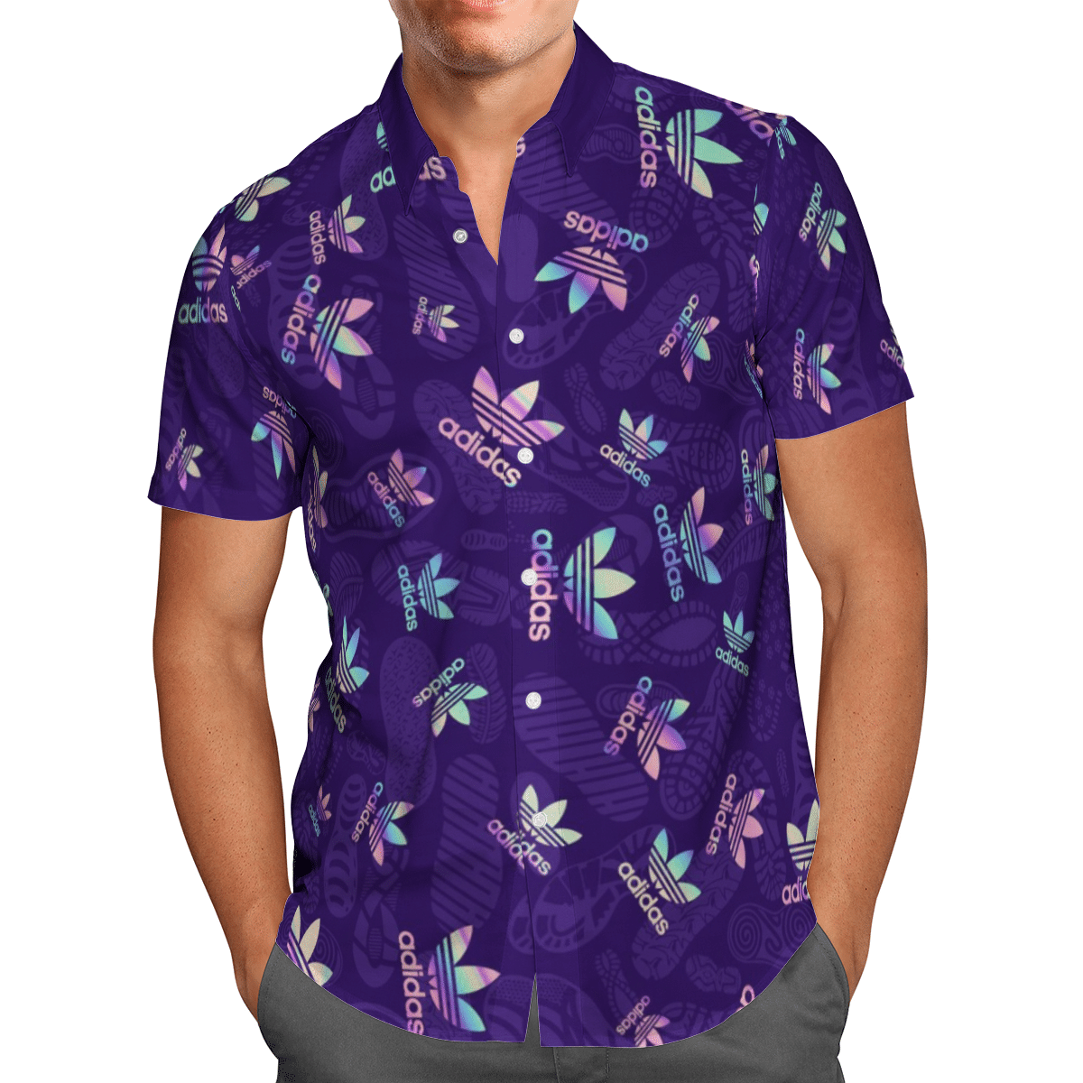 Sticker Shirts- Purple Hawaiian Shirt