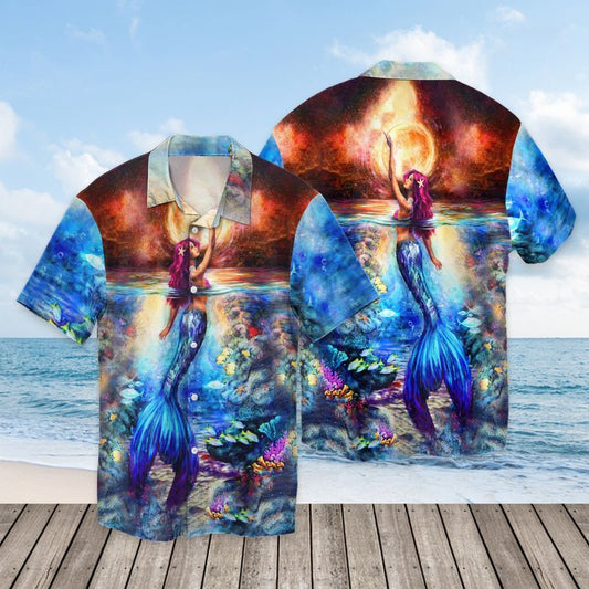 Mermaid With Ocean Beautiful For Men And Women Graphic Print Short Sleeve 