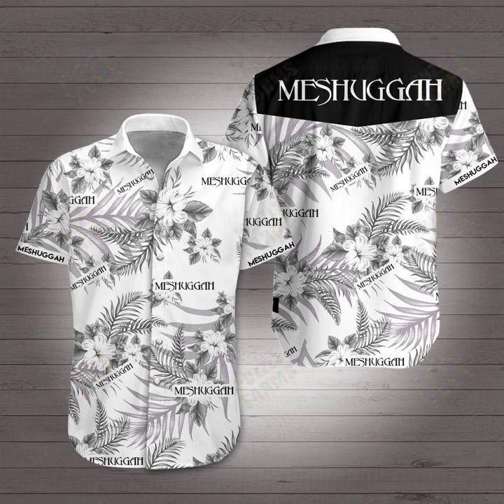 Meshuggah Rock Band Hawaiian Graphic Print Short Sleeve 