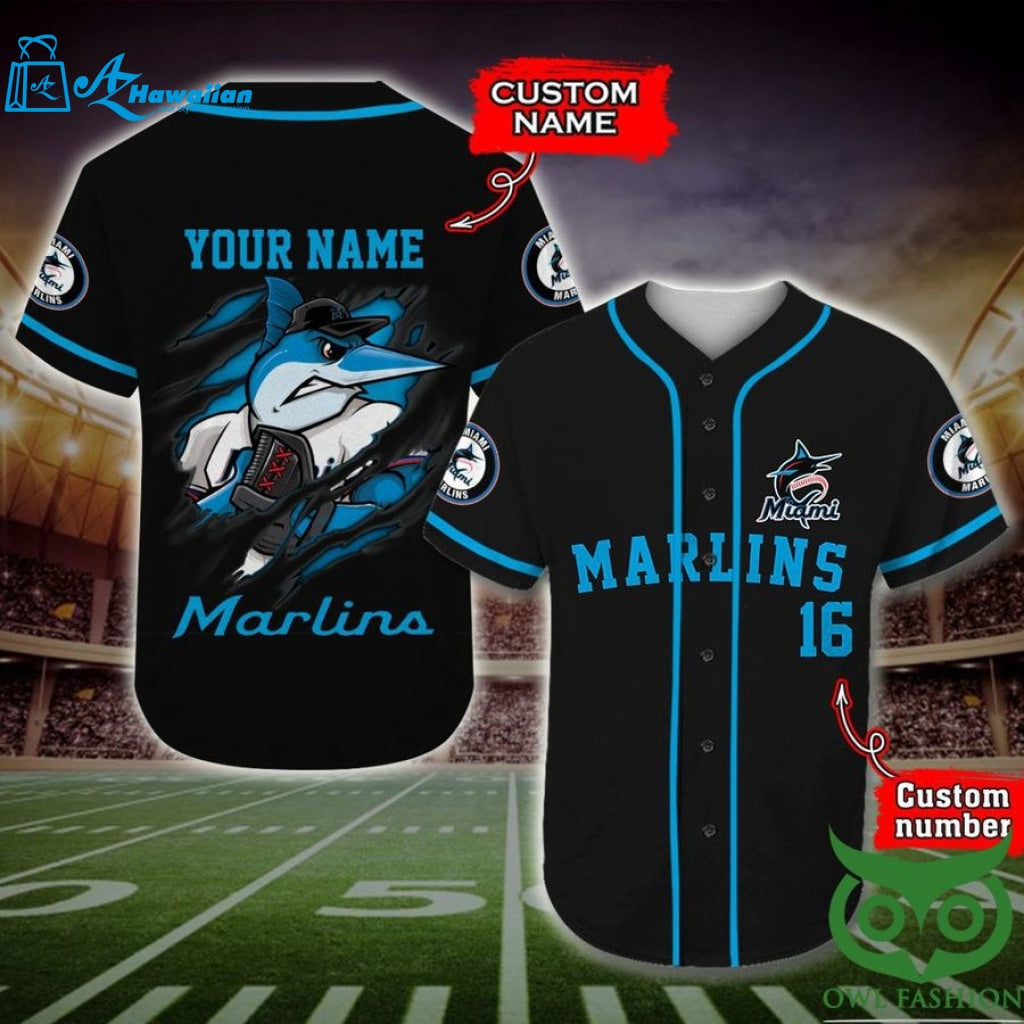 Miami Marlins Baseball Jersey Personalized Gift, Custom Name Number