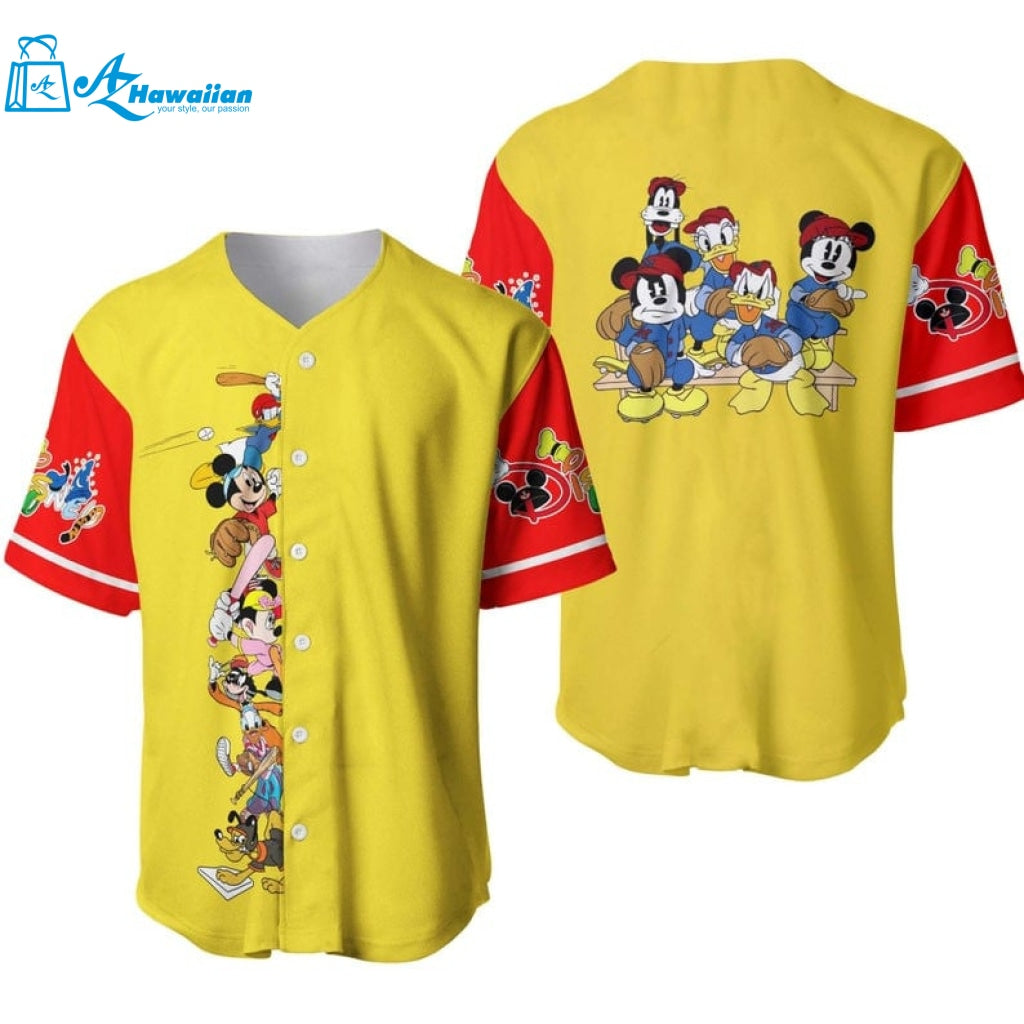 Mickey Minnie & Friends All Over Print Baseball Jersey 