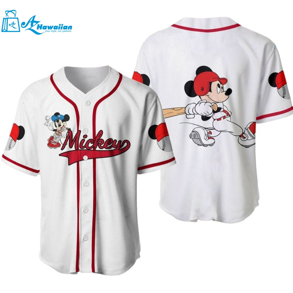 Mickey Mouse Disney Cartoon Graphics All Over Print Unisex Baseball Jersey 