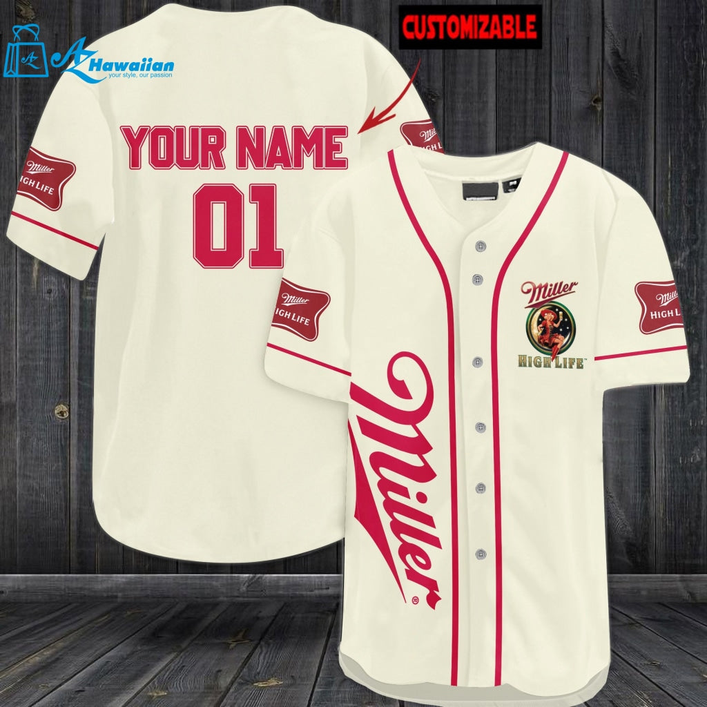 Miller Highlife Beer Baseball Jersey 