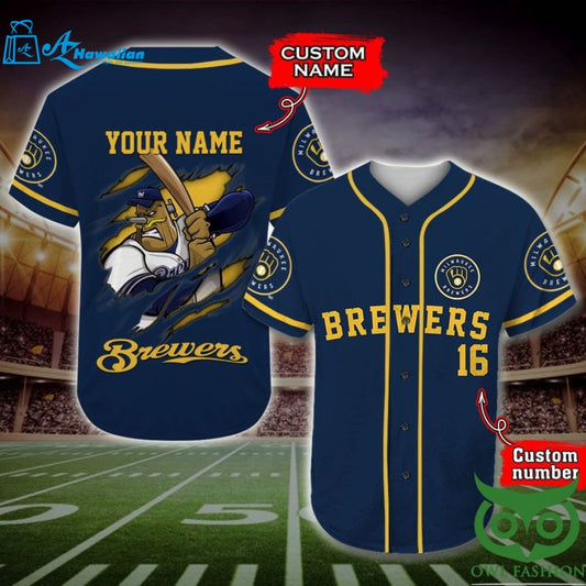 Milwaukee Brewers Baseball Jersey Personalized Gift, Custom Name Number