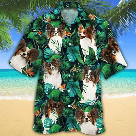 Miniature Pinscher Dog Lovers Tropical Leaves Hawaiian Graphic Print Short Sleeve Hawaiian Shirt