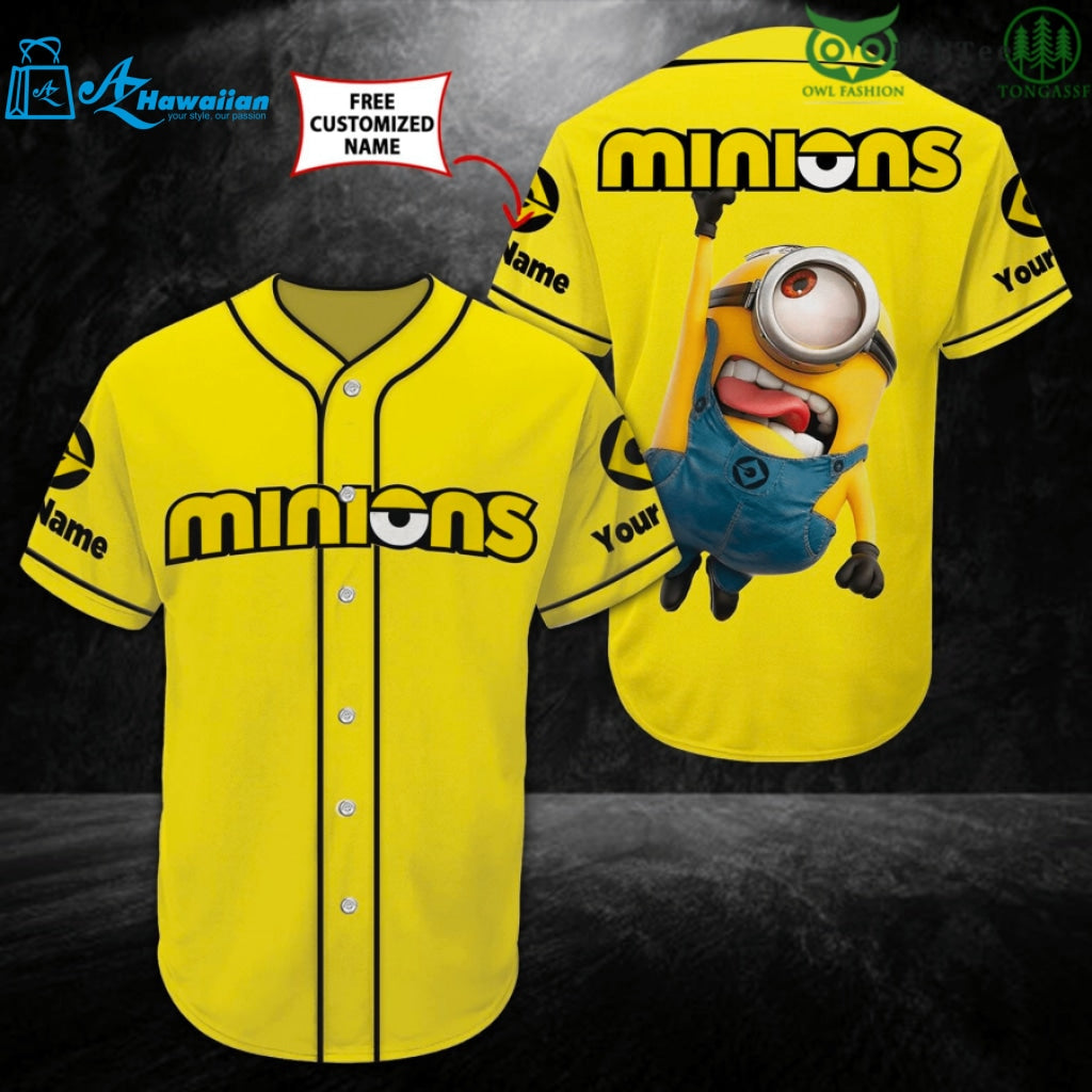 Minion Despicable Me Gru Custom Name Baseball Jersey Shirt