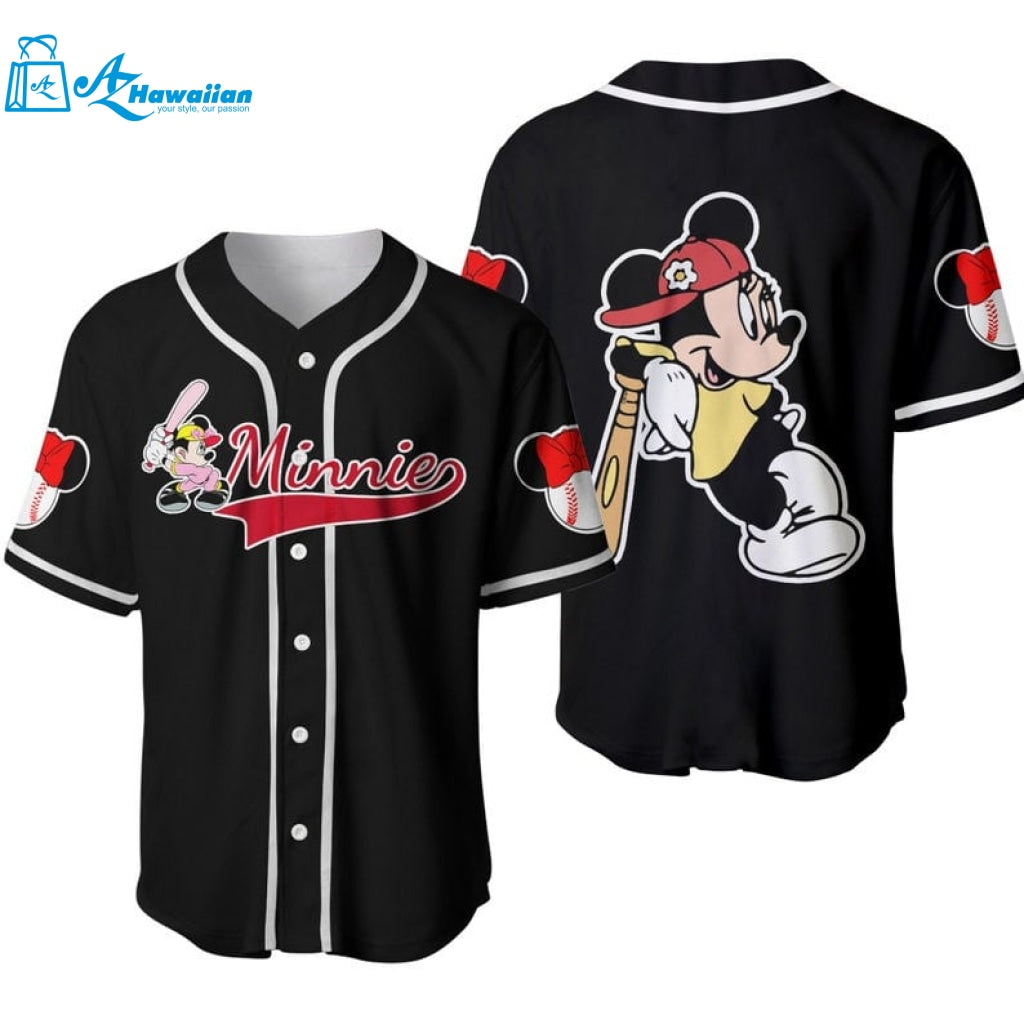 Minnie Mouse Disney Cartoon Graphics All Over Print Unisex Baseball Jersey 