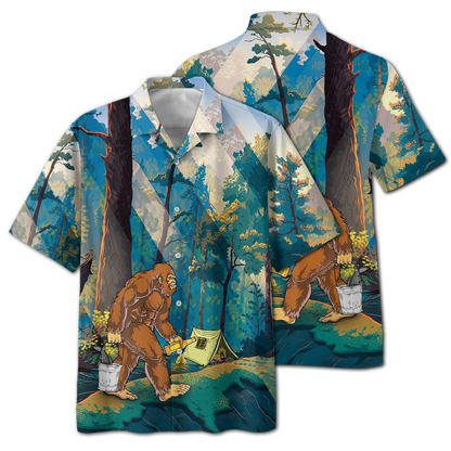 America - Bigfoot Go To Camping 103 Style Hawaii Shirt Hawaiian Shirt