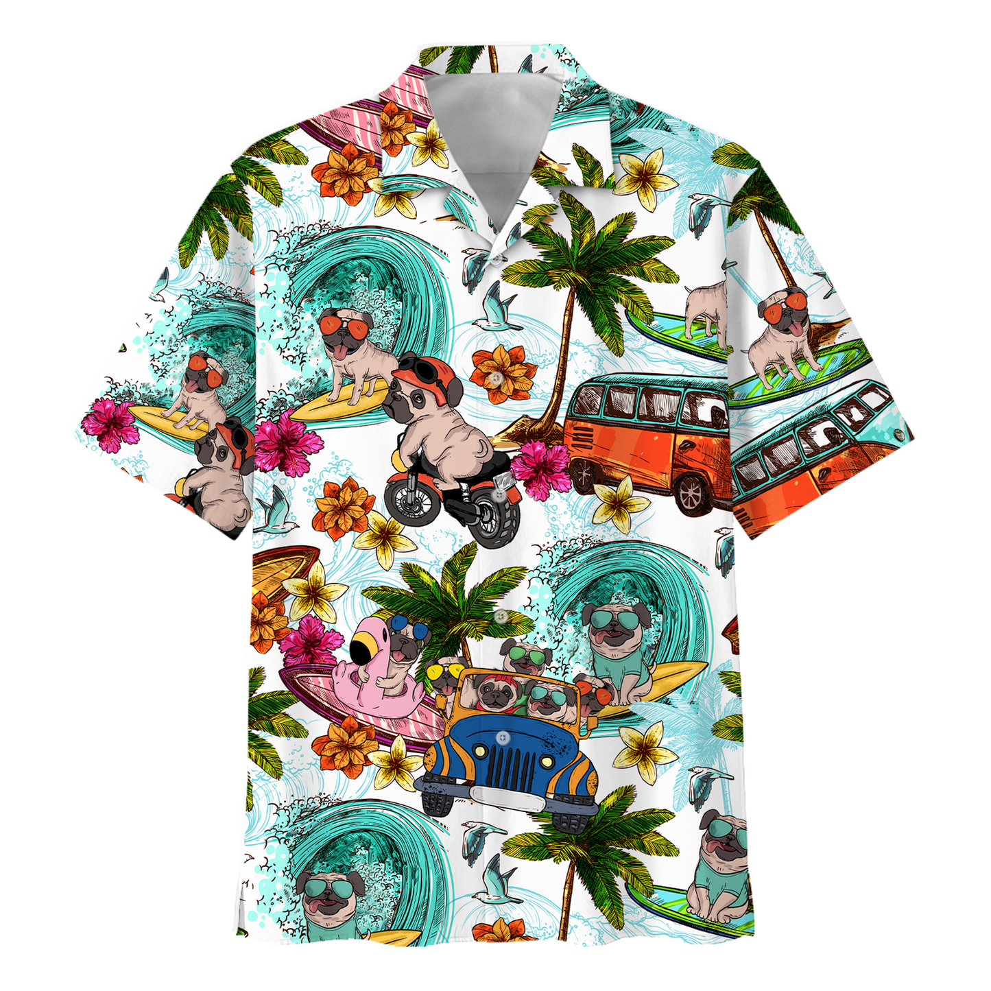 Pug Hawaiian Shirt Bt