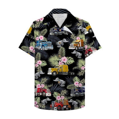 Trucker Semitruck Pattern Hawaii Shirt Hawaiian