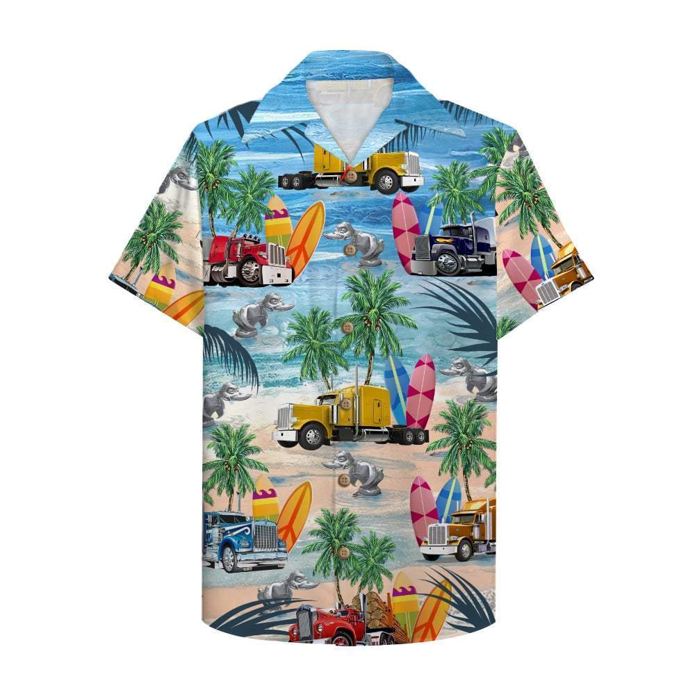 Trucker Semitruck Hawaii Shirt Hawaiian