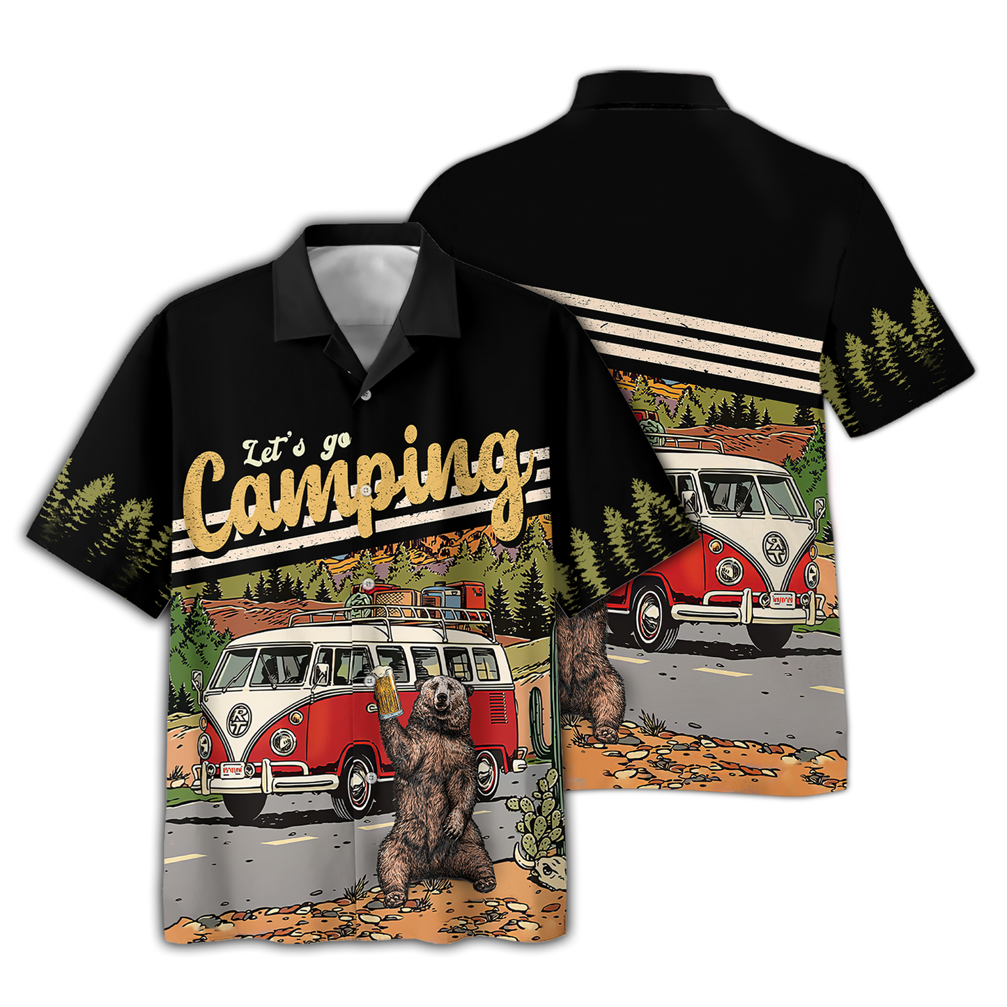 America - Lets Go Camping Style Hawaii Shirt Hawaiian Shirt