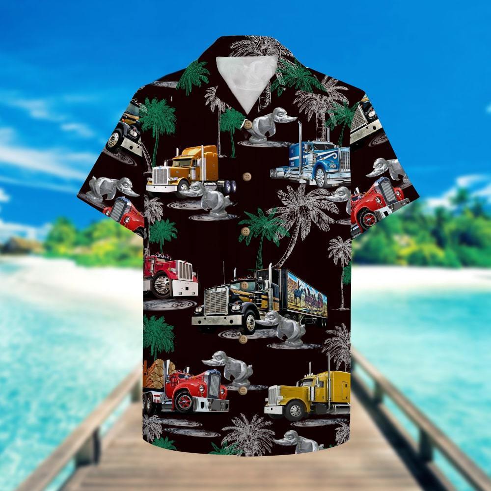 Trucker Truck Pattern Hawaii Shirt Hawaiian