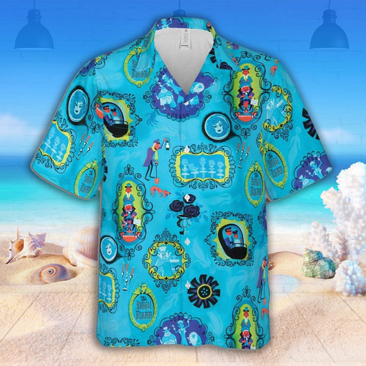 The Haunted Mansion Blue Hawaiian Shirt