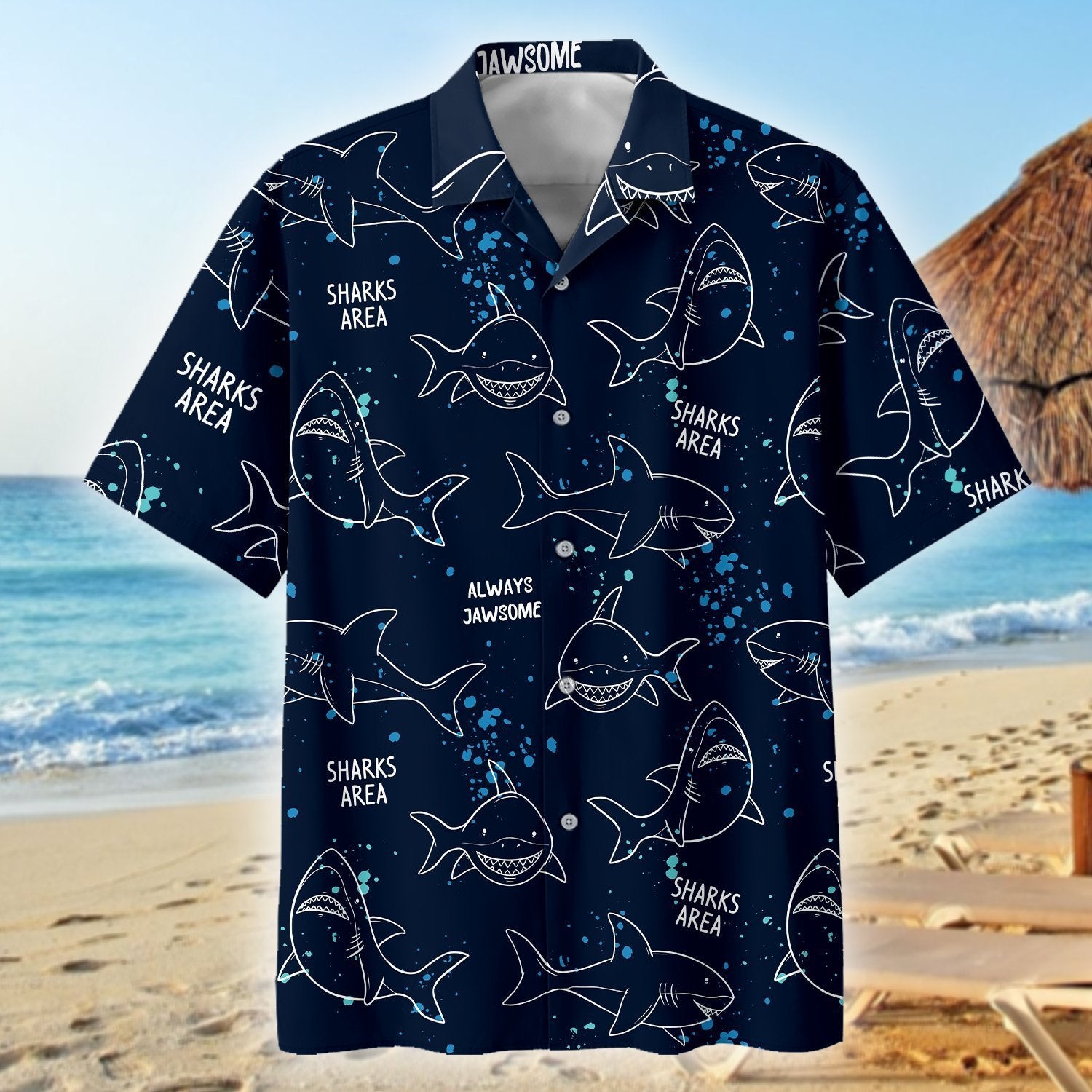 America Shark Pattern Hawaiian Shirt Lha230702S