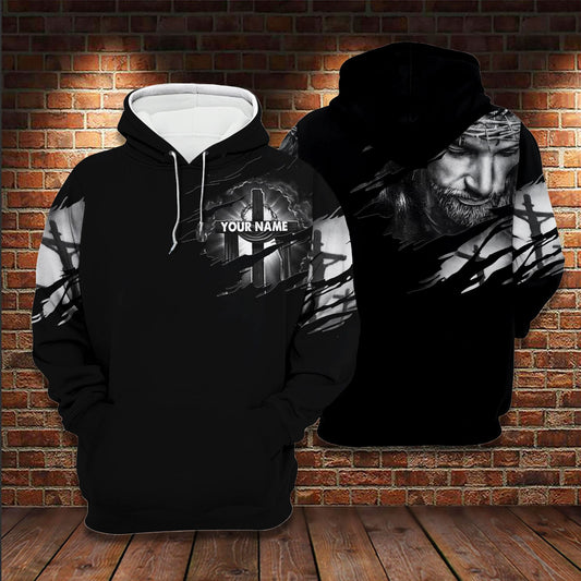 Custom Jesus Faith Over Fear 3D All Over Printed Hoodie Us Unisex Hoodie Size Personalized Name