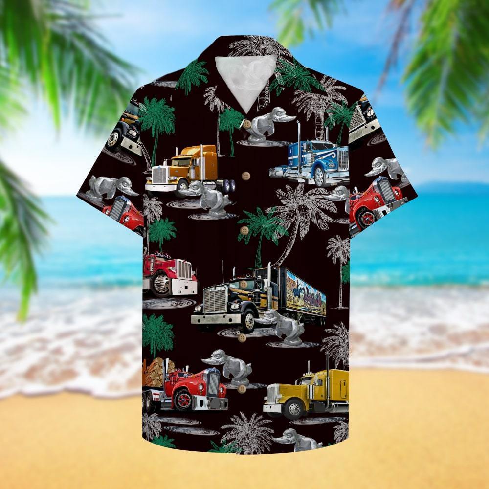 Trucker Truck Pattern Hawaii Shirt Hawaiian