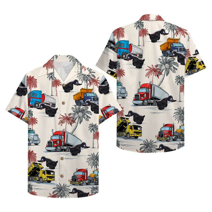 Trucker Truck Pattern Hawaii Shirt | Unique Beach Hawaiian